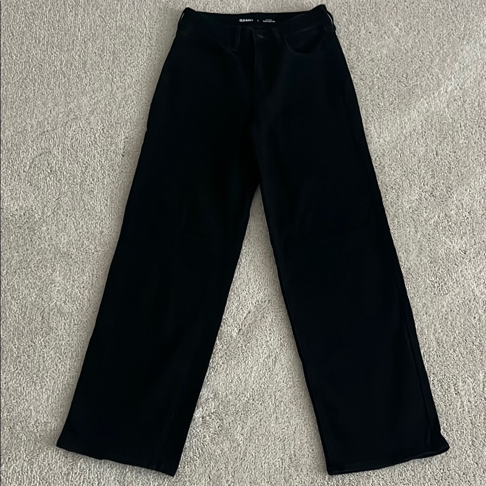 Old Navy Black High-Rise Wide-Leg Jeans